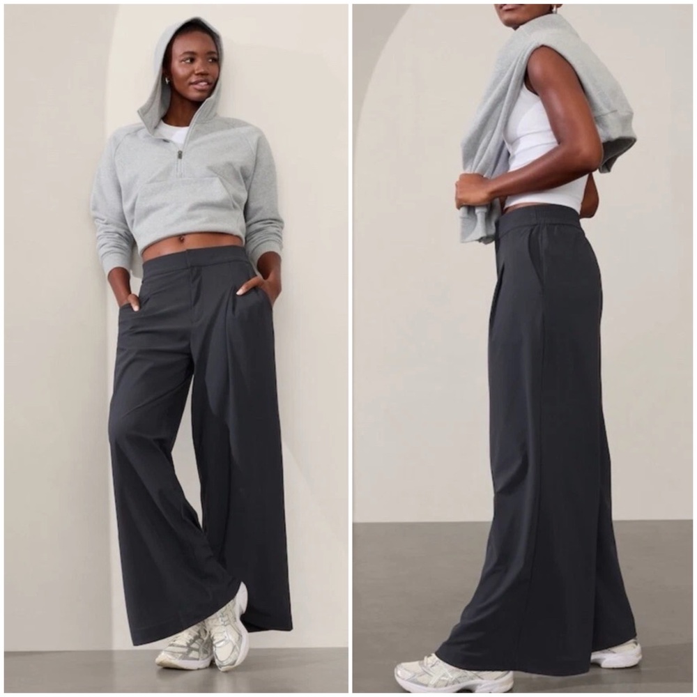 Athleta Wide Leg Pants in Charcoal Gray